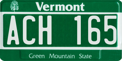VT license plate ACH165