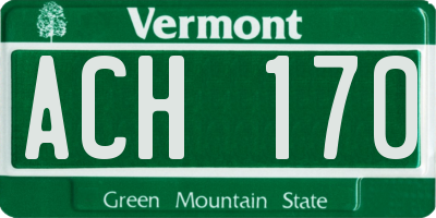 VT license plate ACH170