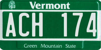 VT license plate ACH174