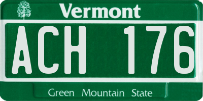 VT license plate ACH176