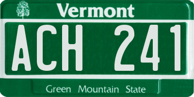 VT license plate ACH241