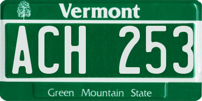 VT license plate ACH253