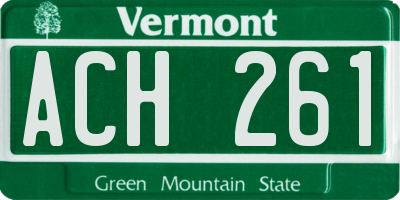 VT license plate ACH261