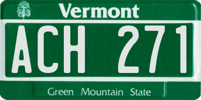 VT license plate ACH271