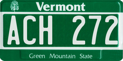 VT license plate ACH272