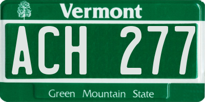 VT license plate ACH277