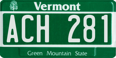 VT license plate ACH281
