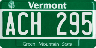 VT license plate ACH295