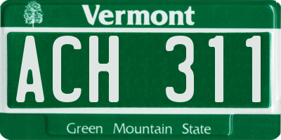 VT license plate ACH311