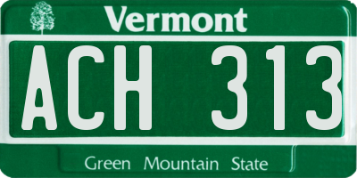 VT license plate ACH313
