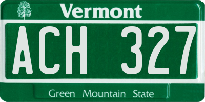 VT license plate ACH327
