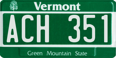 VT license plate ACH351