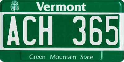 VT license plate ACH365