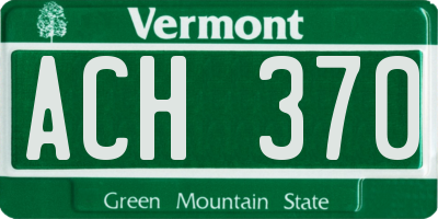 VT license plate ACH370