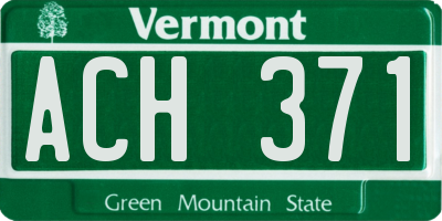 VT license plate ACH371