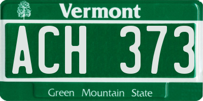 VT license plate ACH373