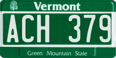 VT license plate ACH379
