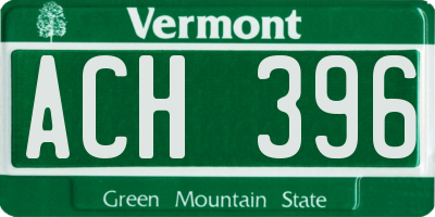 VT license plate ACH396