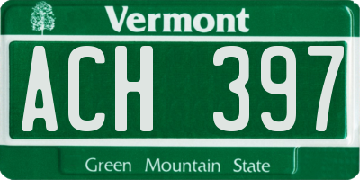 VT license plate ACH397