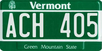 VT license plate ACH405