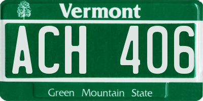 VT license plate ACH406