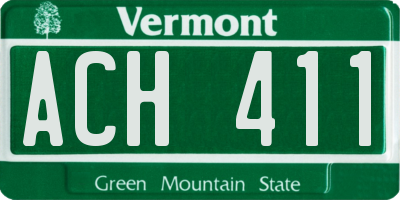 VT license plate ACH411