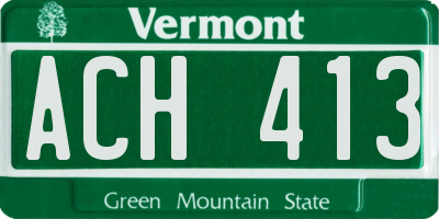 VT license plate ACH413
