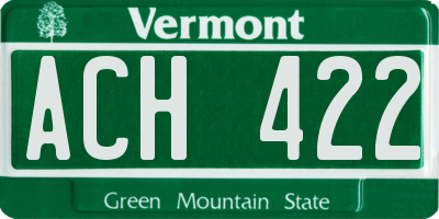 VT license plate ACH422