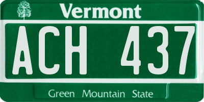 VT license plate ACH437