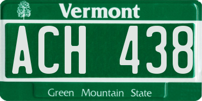VT license plate ACH438