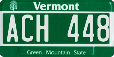 VT license plate ACH448