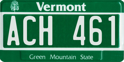 VT license plate ACH461