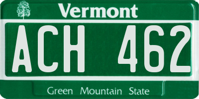 VT license plate ACH462