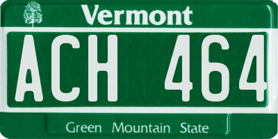 VT license plate ACH464