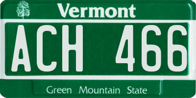 VT license plate ACH466