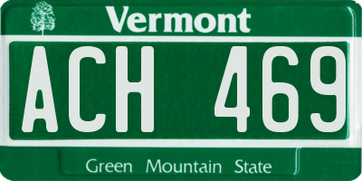 VT license plate ACH469