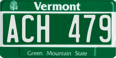 VT license plate ACH479