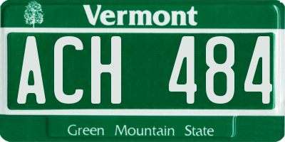 VT license plate ACH484