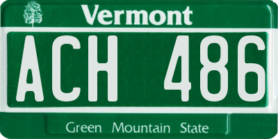 VT license plate ACH486