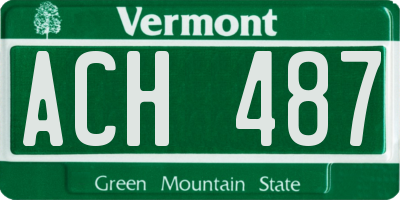 VT license plate ACH487