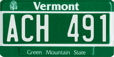 VT license plate ACH491