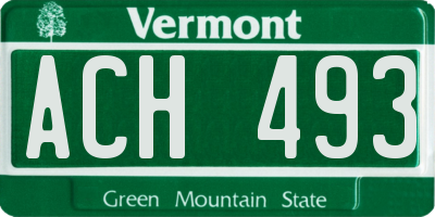 VT license plate ACH493