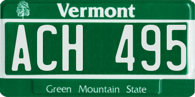 VT license plate ACH495