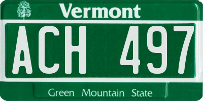 VT license plate ACH497
