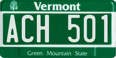 VT license plate ACH501