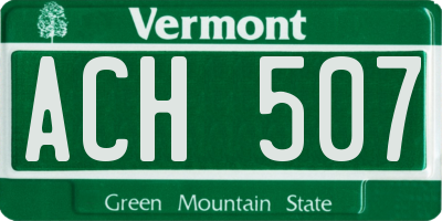 VT license plate ACH507