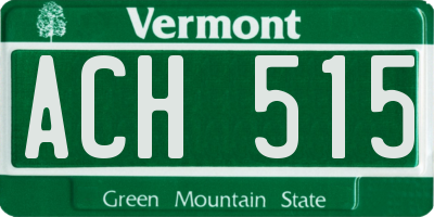 VT license plate ACH515