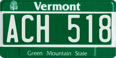 VT license plate ACH518