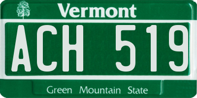 VT license plate ACH519