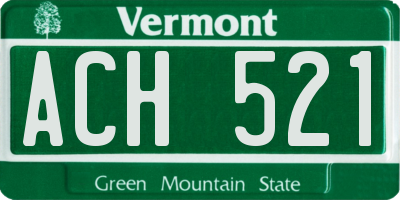 VT license plate ACH521
